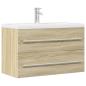 Preview: ARDEBO.de - Waschbeckenunterschrank Altholz-Optik 80x38,5x48 cm
