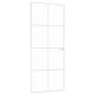 Preview: Innentür Weiß 83x201,5 cm Hartglas & Aluminium Schlank
