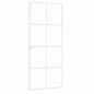Preview: Innentür Weiß 83x201,5 cm Hartglas & Aluminium Schlank