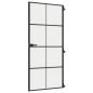 Preview: Innentür Schlank Schwarz 93x201,5 cm Hartglas & Aluminium