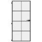 Preview: Innentür Schlank Schwarz 93x201,5 cm Hartglas & Aluminium