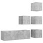 Preview: 5-tlg. TV-Schrank-Set Betongrau Holzwerkstoff