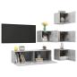 Preview: 5-tlg. TV-Schrank-Set Betongrau Holzwerkstoff