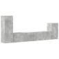 Preview: 4-tlg. TV-Schrank-Set Betongrau Holzwerkstoff
