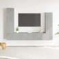 Preview: ARDEBO.de - 4-tlg. TV-Schrank-Set Betongrau Holzwerkstoff