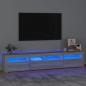 Preview: ARDEBO.de - TV-Schrank mit LED-Leuchten Grau Sonoma 210x35x40 cm