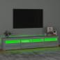 Preview: TV-Schrank mit LED-Leuchten Grau Sonoma 210x35x40 cm