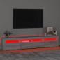 Preview: TV-Schrank mit LED-Leuchten Grau Sonoma 210x35x40 cm
