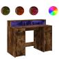 Preview: LED-Schreibtisch Räuchereiche 120x55x91 cm Holzwerkstoff