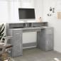 Preview: LED-Schreibtisch Betongrau 140x55x91 cm Holzwerkstoff