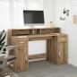 Preview: ARDEBO.de - LED-Schreibtisch Artisan-Eiche 140x55x91 Holzwerkstoff