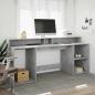 Preview: LED-Schreibtisch Betongrau 200x55x91 cm Holzwerkstoff