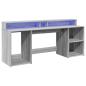 Preview: LED-Schreibtisch Grau Sonoma 200x55x91 cm Holzwerkstoff