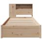 Preview: Bücherregalbett ohne Matratze 75x190 cm Massivholz Kiefer