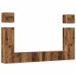Preview: 6-tlg. TV-Schrank-Set Wandmontage Altholz-Optik Holzwerkstoff