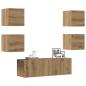 Preview: ARDEBO.de - 5-tlg. TV-Schrank-Set Wandmontage Artisan-Eiche Holzwerkstoff