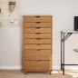 Preview: Rollschrank mit Schubladen MOSS Honigbraun Massivholz Kiefer