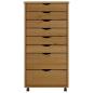 Preview: Rollschrank mit Schubladen MOSS Honigbraun Massivholz Kiefer