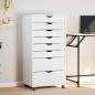 Preview: ARDEBO.de - Rollschrank mit Schubladen MOSS Wei? Massivholz Kiefer