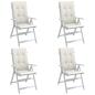 Preview: ARDEBO.de - Hochlehner-Auflagen 4 Stk. Melange Creme 120x50x4 cm Stoff