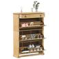 Preview: ARDEBO.de - Schuhschrank Corona 99x32x138 cm Massivholz Kiefer