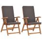 Preview: ARDEBO.de - Klappbare Liegest?hle mit Kissen, 2 St?ck, Massivholz Teak, Grau