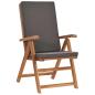 Preview: Klappbare Liegest?hle mit Kissen, 2 St?ck, Massivholz Teak, Grau