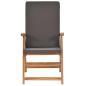 Preview: Klappbare Liegest?hle mit Kissen, 2 St?ck, Massivholz Teak, Grau
