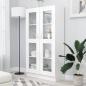 Preview: ARDEBO.de - Vitrinenschrank Weiß 82,5x30,5x150 cm Holzwerkstoff