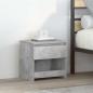 Preview: ARDEBO.de - Nachttisch Betongrau 40x30x39 cm Holzwerkstoff