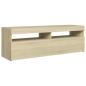 Preview: TV-Schrank mit LED-Leuchten Sonoma-Eiche 120x35x40 cm