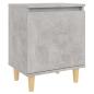 Preview: Nachttische mit Massivholz-Beinen 2 Stk. Betongrau 40x30x50cm