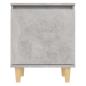 Preview: Nachttische mit Massivholz-Beinen 2 Stk. Betongrau 40x30x50cm