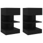 Preview: Nachttische 2 Stk. Schwarz 40x35x65 cm