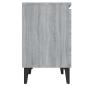 Preview: Nachttisch mit Metallbeinen Grau Sonoma 40x30x50 cm
