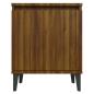 Preview: Nachttisch mit Metallbeinen Braun Eichen-Optik 40x30x50 cm