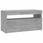 Preview: ARDEBO.de - TV-Schrank mit LED-Leuchten Grau Sonoma 75x35x40 cm