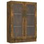Preview: Vitrinenschrank Räuchereiche 82,5x30,5x115 cm Holzwerkstoff