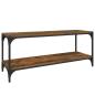 Preview: TV-Schrank Räuchereiche 100x33x41 cm Holzwerkstoff und Stahl