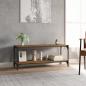 Preview: TV-Schrank Räuchereiche 100x33x41 cm Holzwerkstoff und Stahl