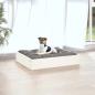 Preview: Hundebett Weiß 51,5x44x9 cm Massivholz Kiefer