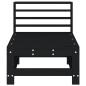 Preview: Garten-Mittelsofa Schwarz Massivholz Kiefer