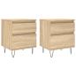 Preview: Nachttische 2 Stk. Sonoma-Eiche 40x35x50 cm Holzwerkstoff