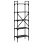 Preview: Bücherregal 5 Fächer Schwarz 56x31,5x174 cm Holzwerkstoff
