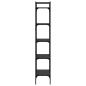 Preview: Bücherregal 5 Fächer Schwarz 56x31,5x174 cm Holzwerkstoff