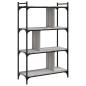 Preview: Bücherregal 4 Böden Grau Sonoma 76x32x123 cm Holzwerkstoff