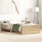 Preview: ARDEBO.de - Bettgestell ohne Matratze Sonoma-Eiche 100x200 cm Holzwerkstoff