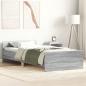Preview: ARDEBO.de - Bettgestell Grau Sonoma 100x200 cm Holzwerkstoff
