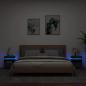 Preview: ARDEBO.de - Nachttische mit LED-Leuchten 2 Stk. Schwarz 40x39x48,5 cm