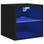 Preview: TV-Wandschrank mit LED-Leuchten Schwarz 30x28,5x30 cm